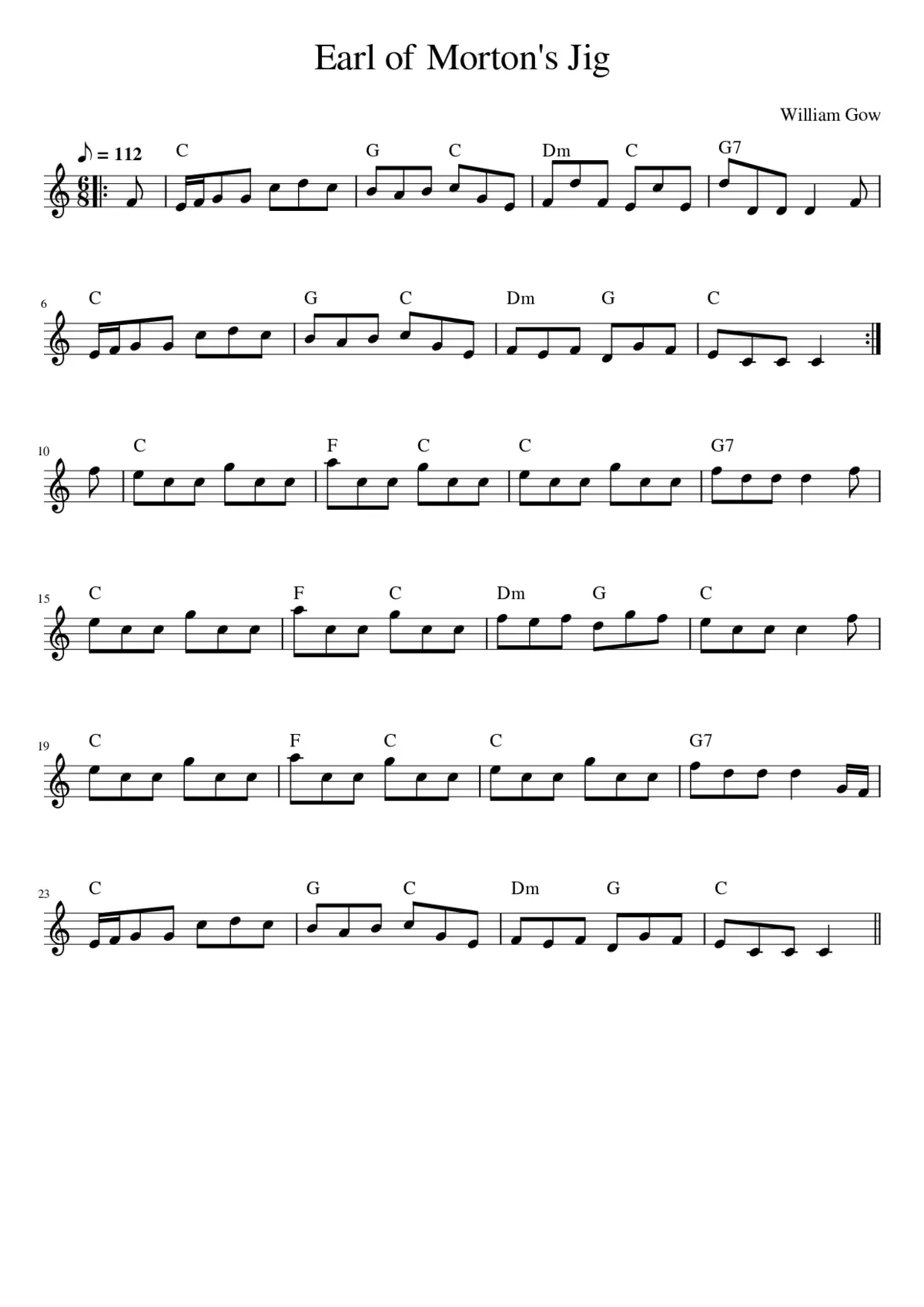 Earl of Morton's Jig - Page 1