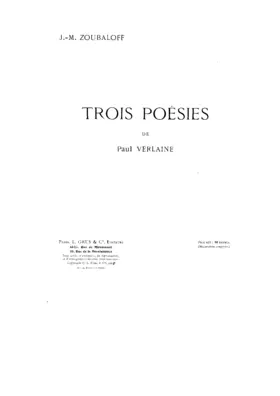 Trois poésies de Paul Verlaine