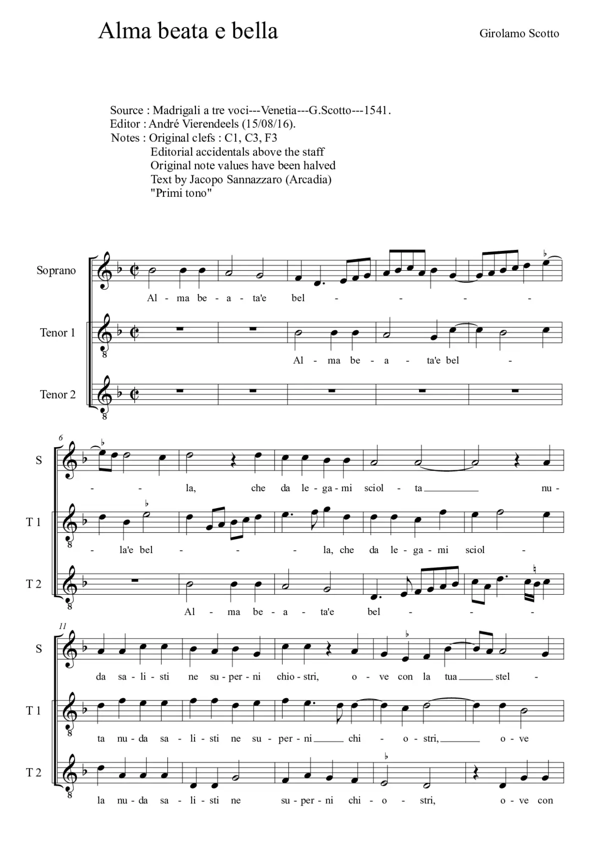 Alma beata e bella - Page 1