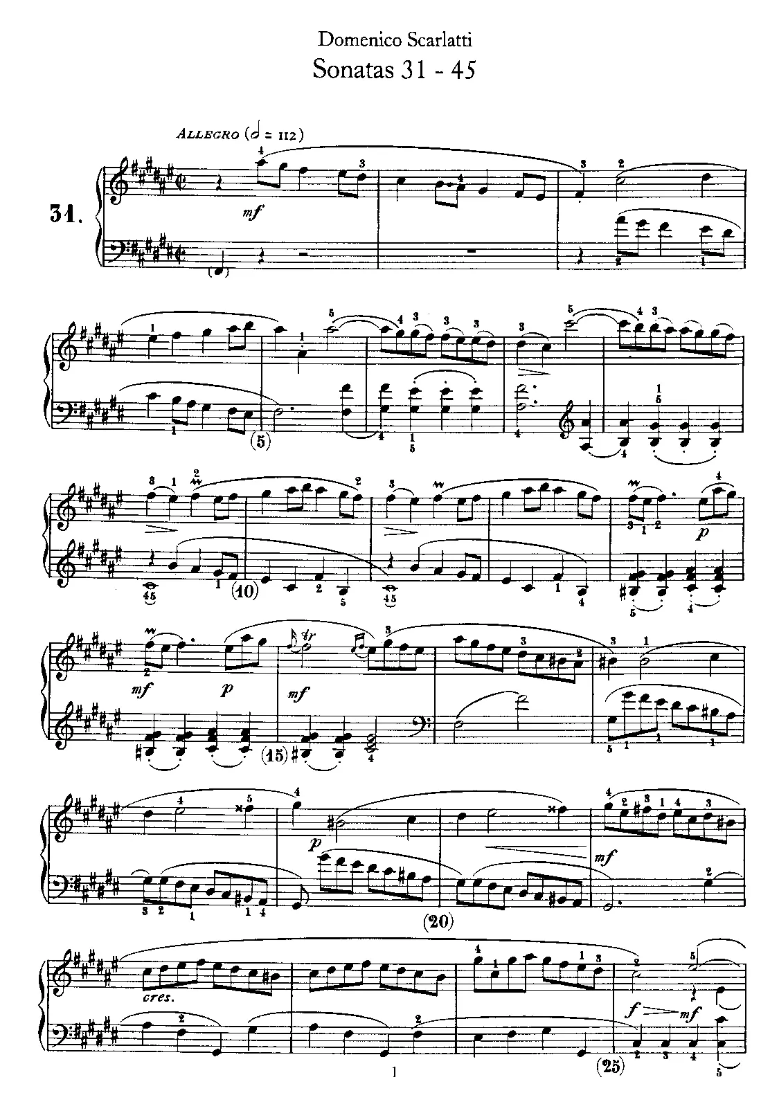 Keyboard Sonata in F-sharp major - Page 1