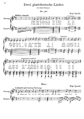 2 Plattdeutsche Lieder (von Albert Schwarz)