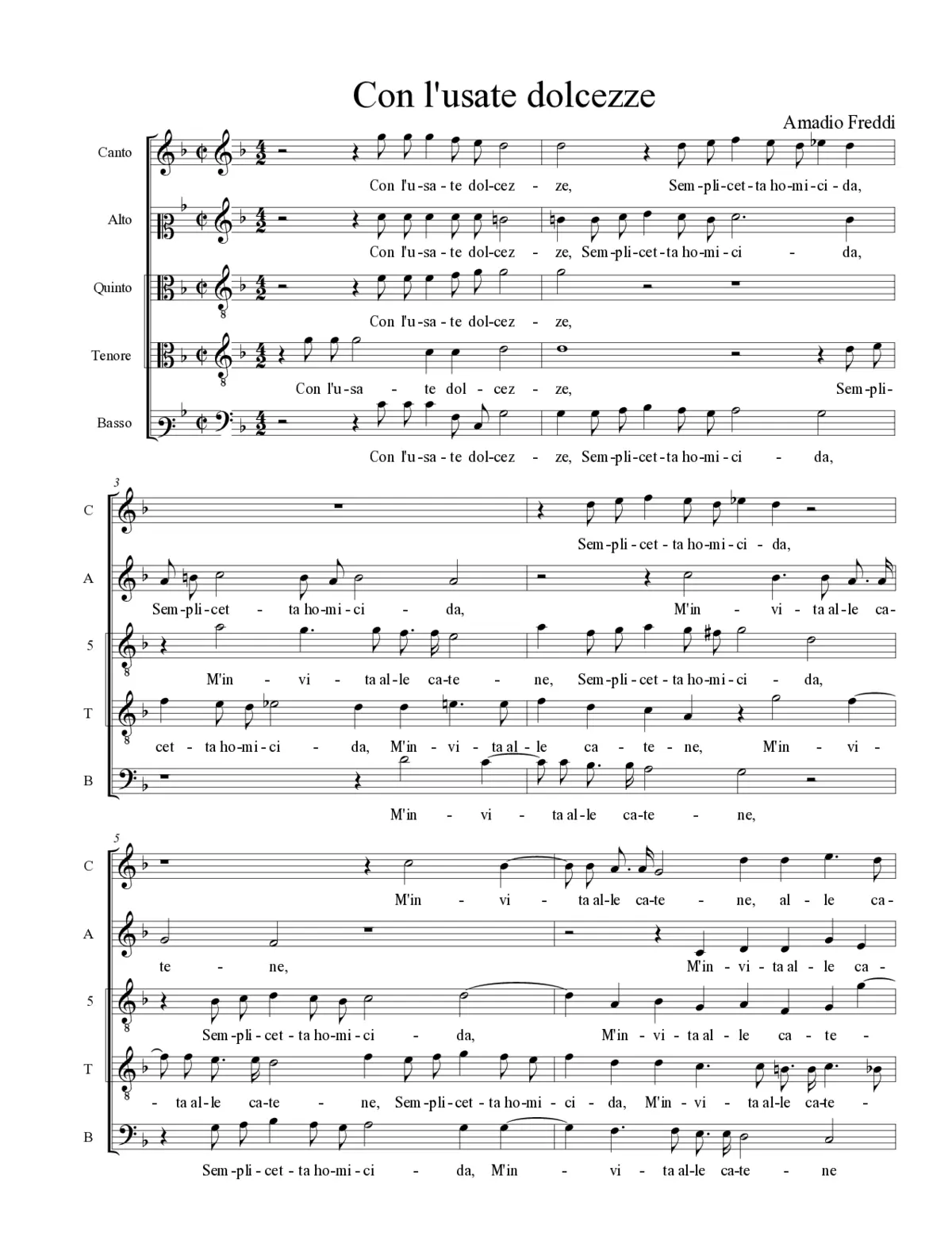 Con l'usate dolcezze - Page 1