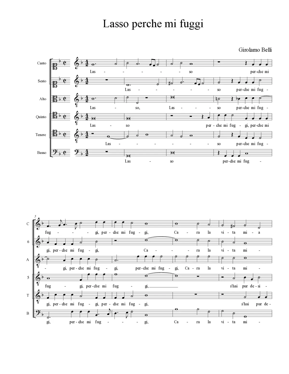 Lasso perche mi fuggi - Page 1