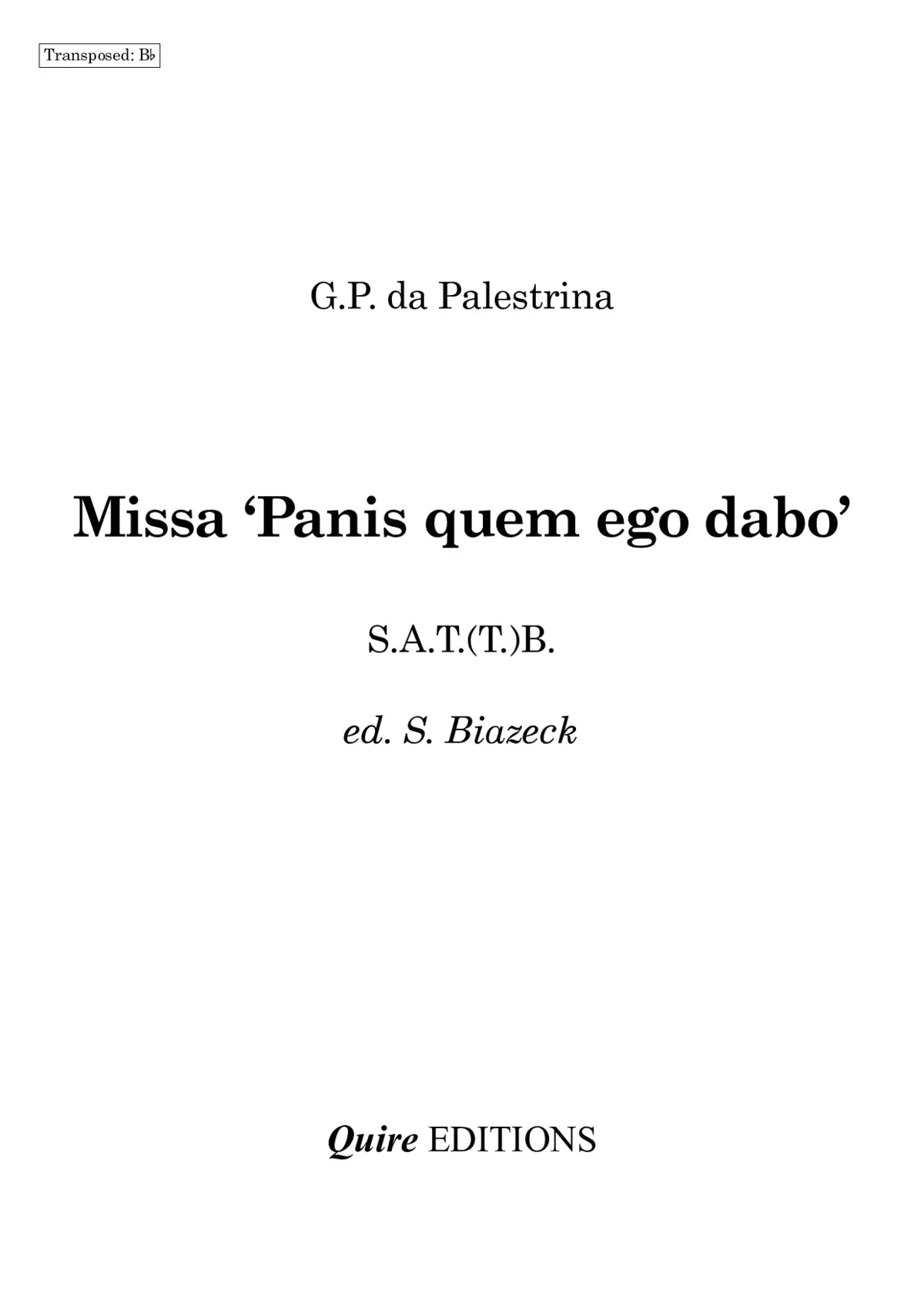 Missa Panis quem ego dabo - Page 1
