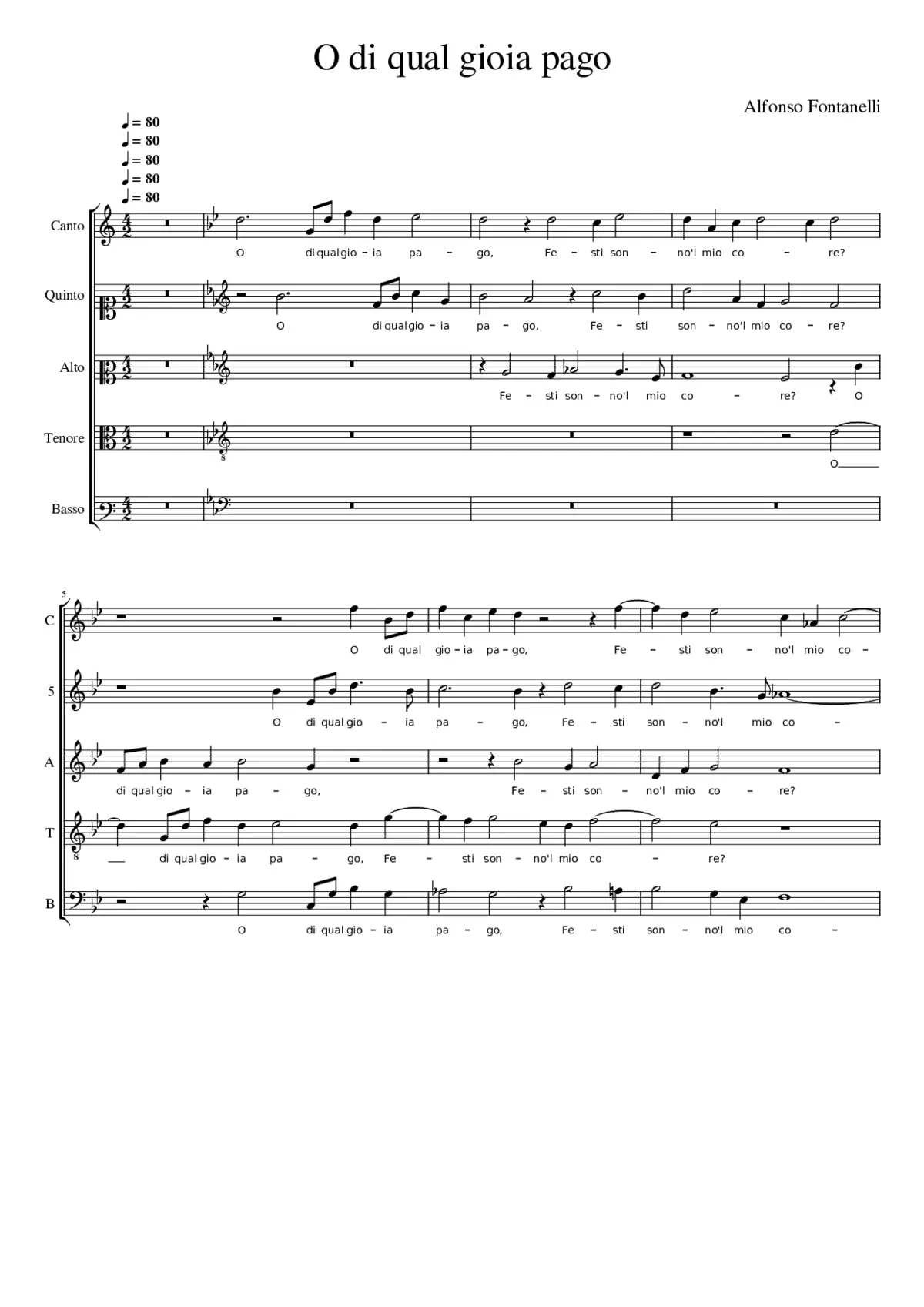 O di qual gioia pago - Page 1
