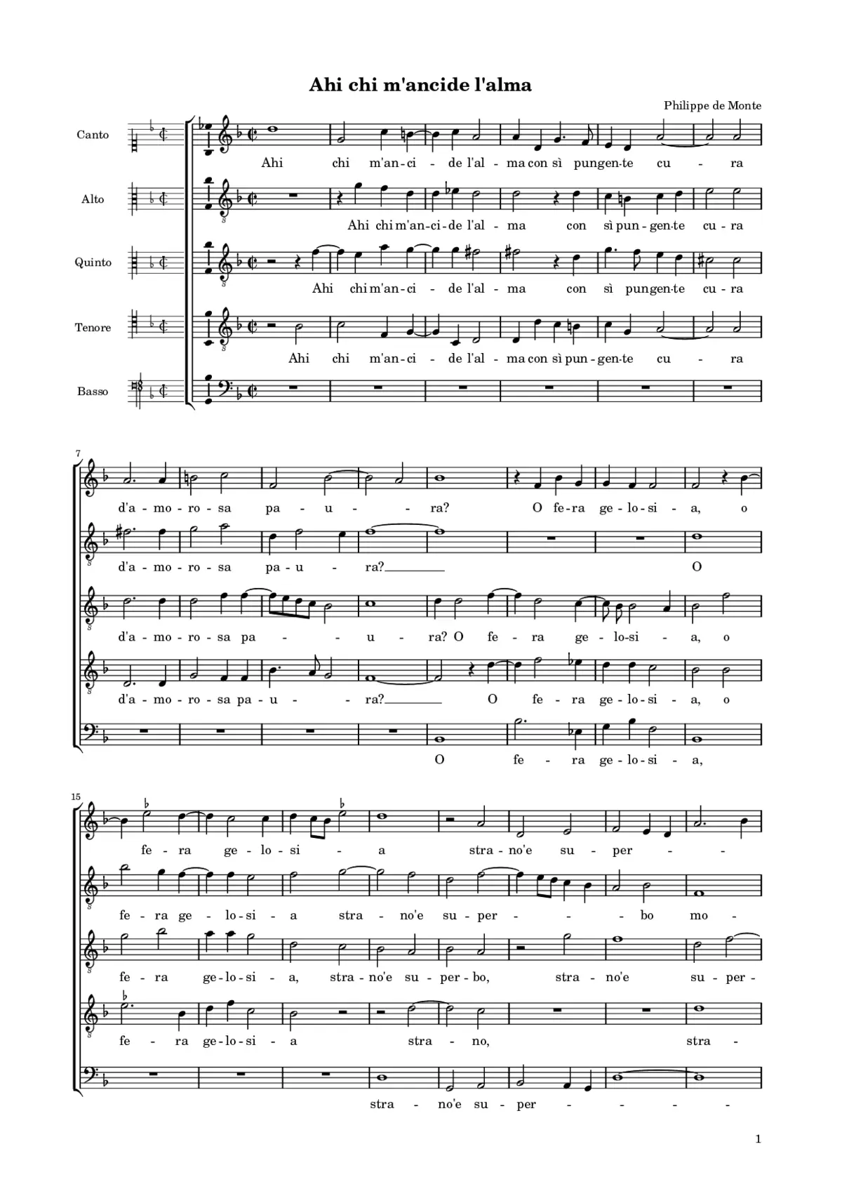 Ahi chi m'ancide l'alma - Page 1