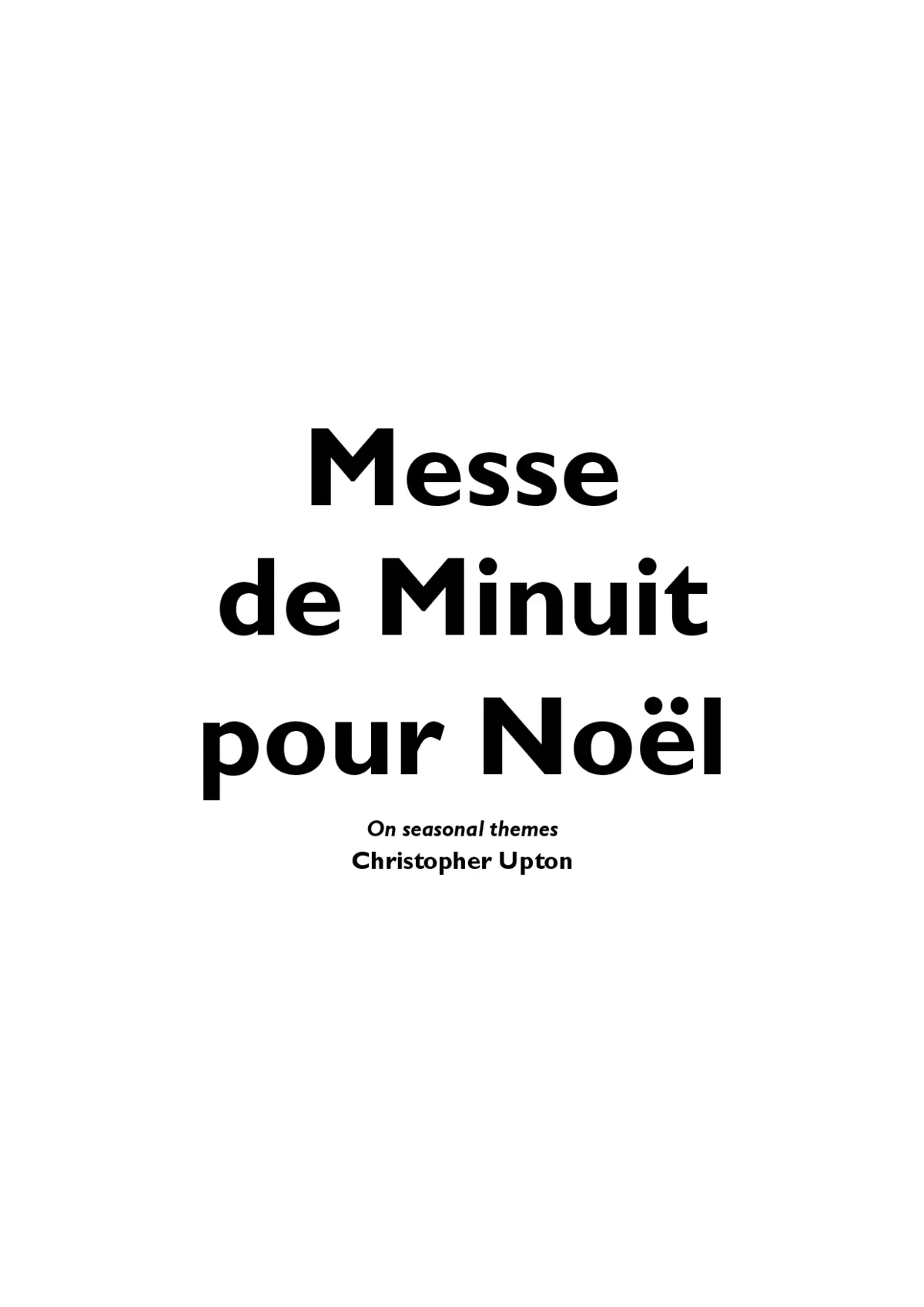 Messe de Minuit pour Noël - Page 1