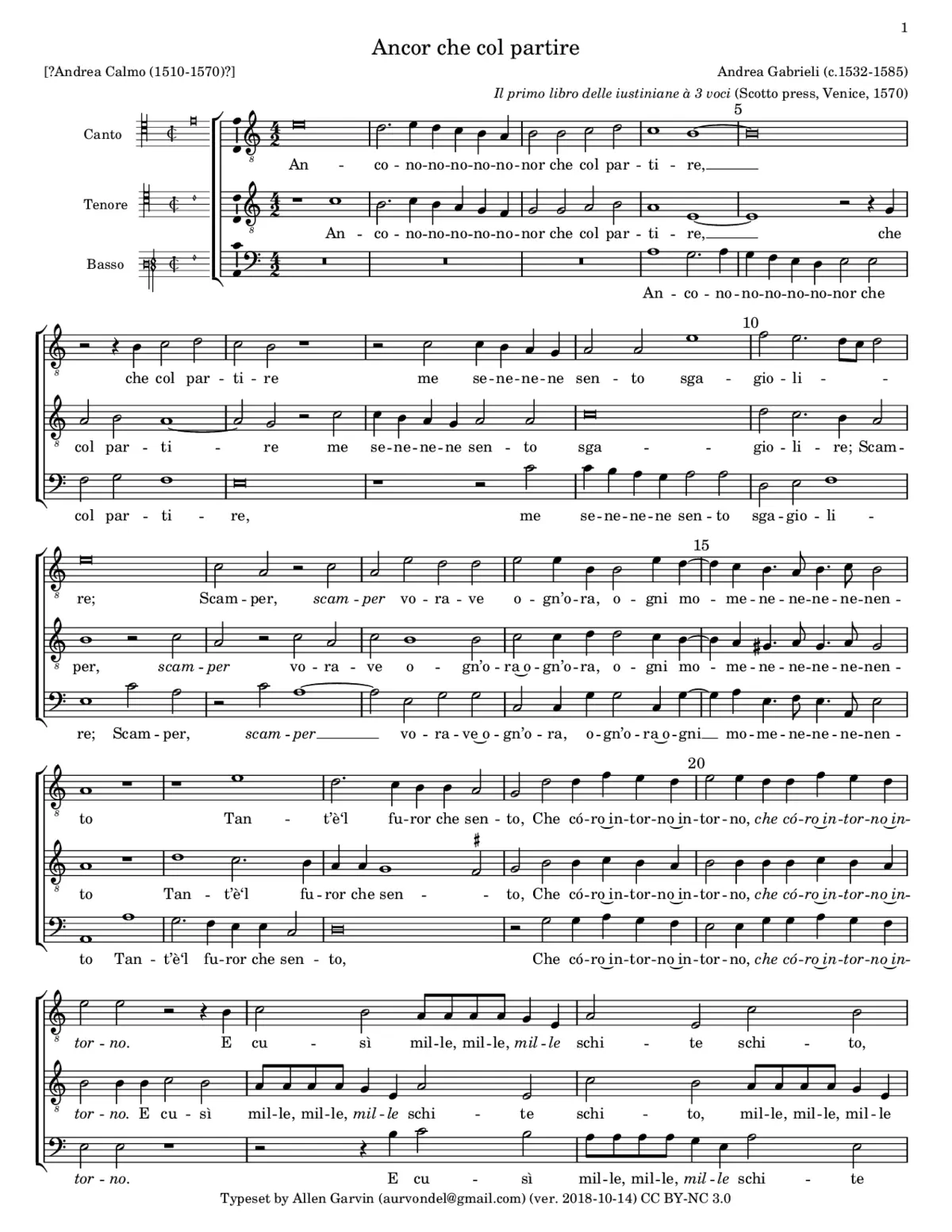 Ancor che col partire - Page 1