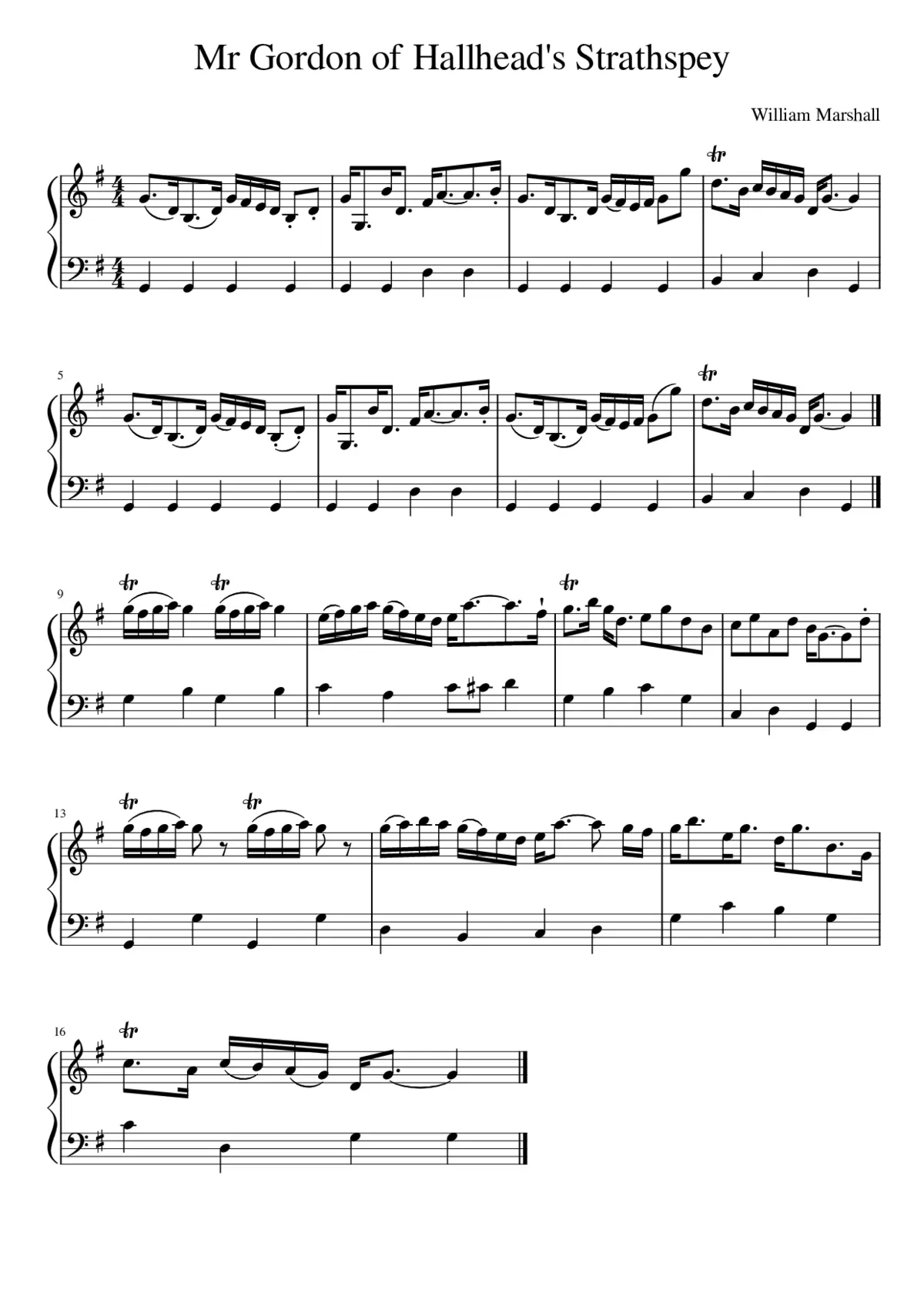 Mr Gordon of Hallhead's Strathspey - Page 1