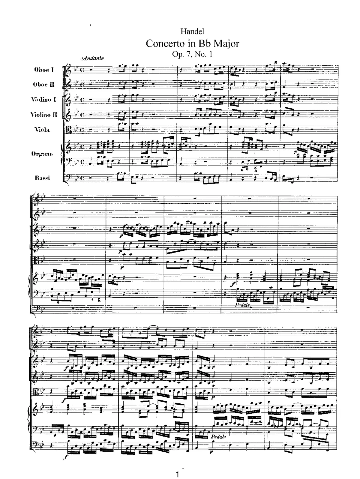 Organ Concerto in B-flat major - Page 1