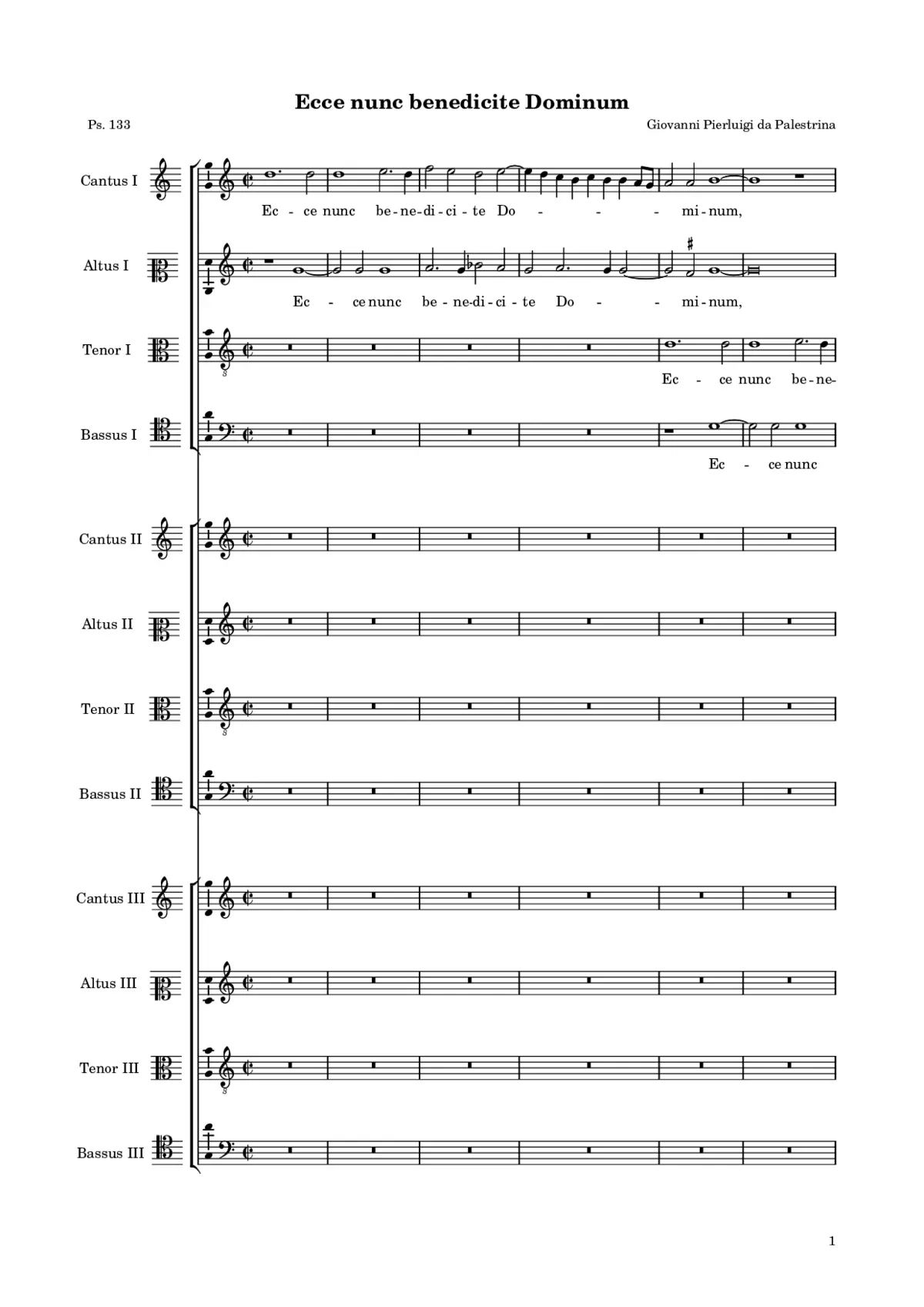 Ecce nunc benedicite a 12 - Page 1
