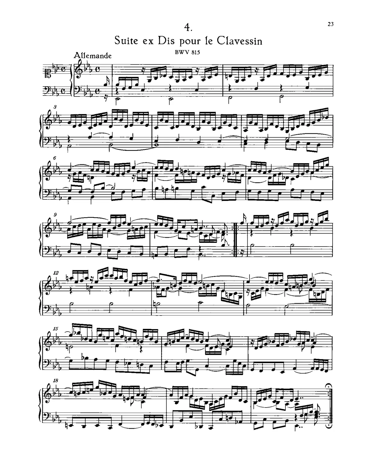 French Suite No.4 in E-flat major - Page 1