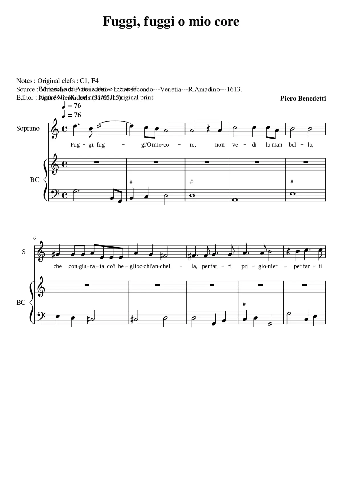 Fuggi fuggi' o cor mio - Page 1