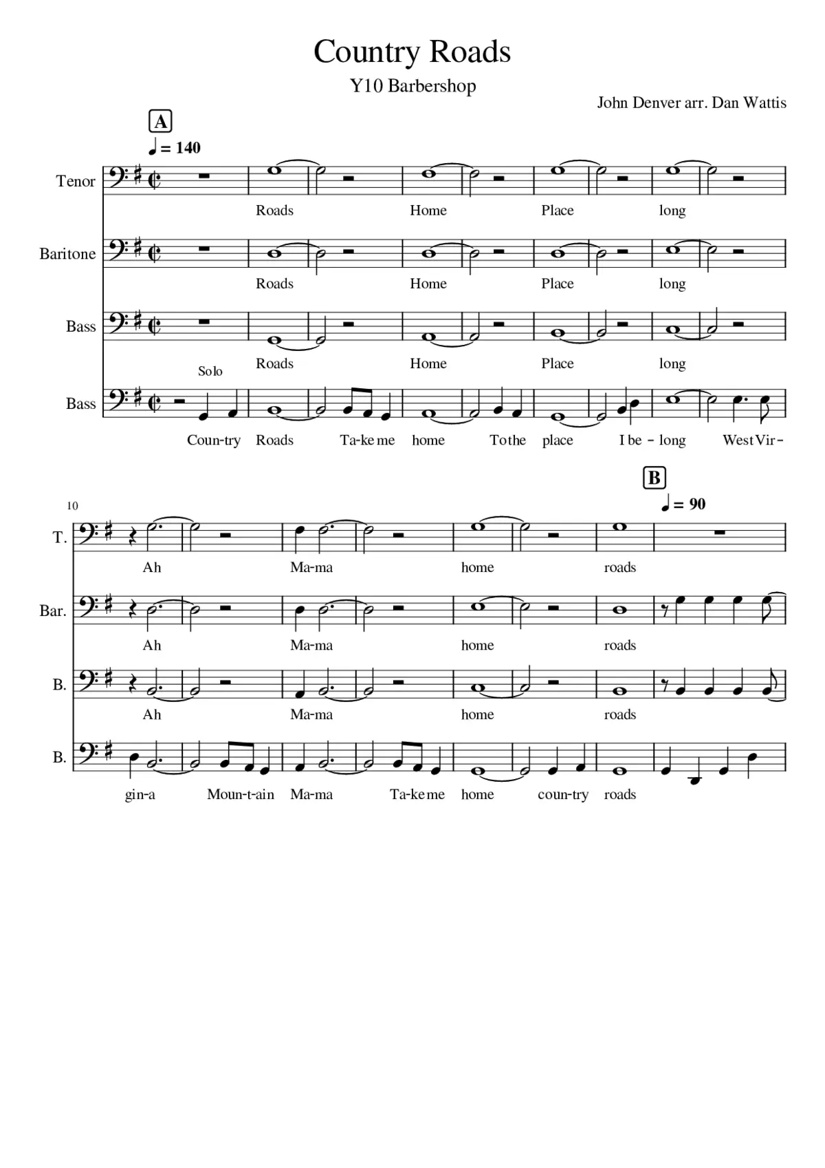 Take Me Home Country Roads - Page 1