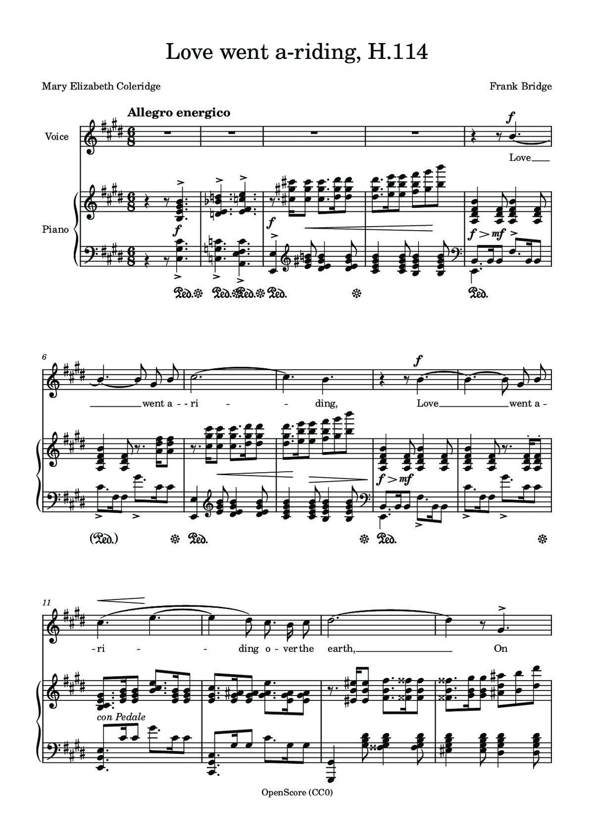 Love went a-riding, H.114 - Page 1