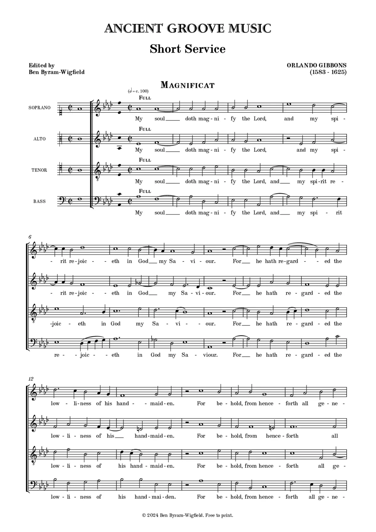 Magnificat and Nunc dimittis (Short Service) - Page 1