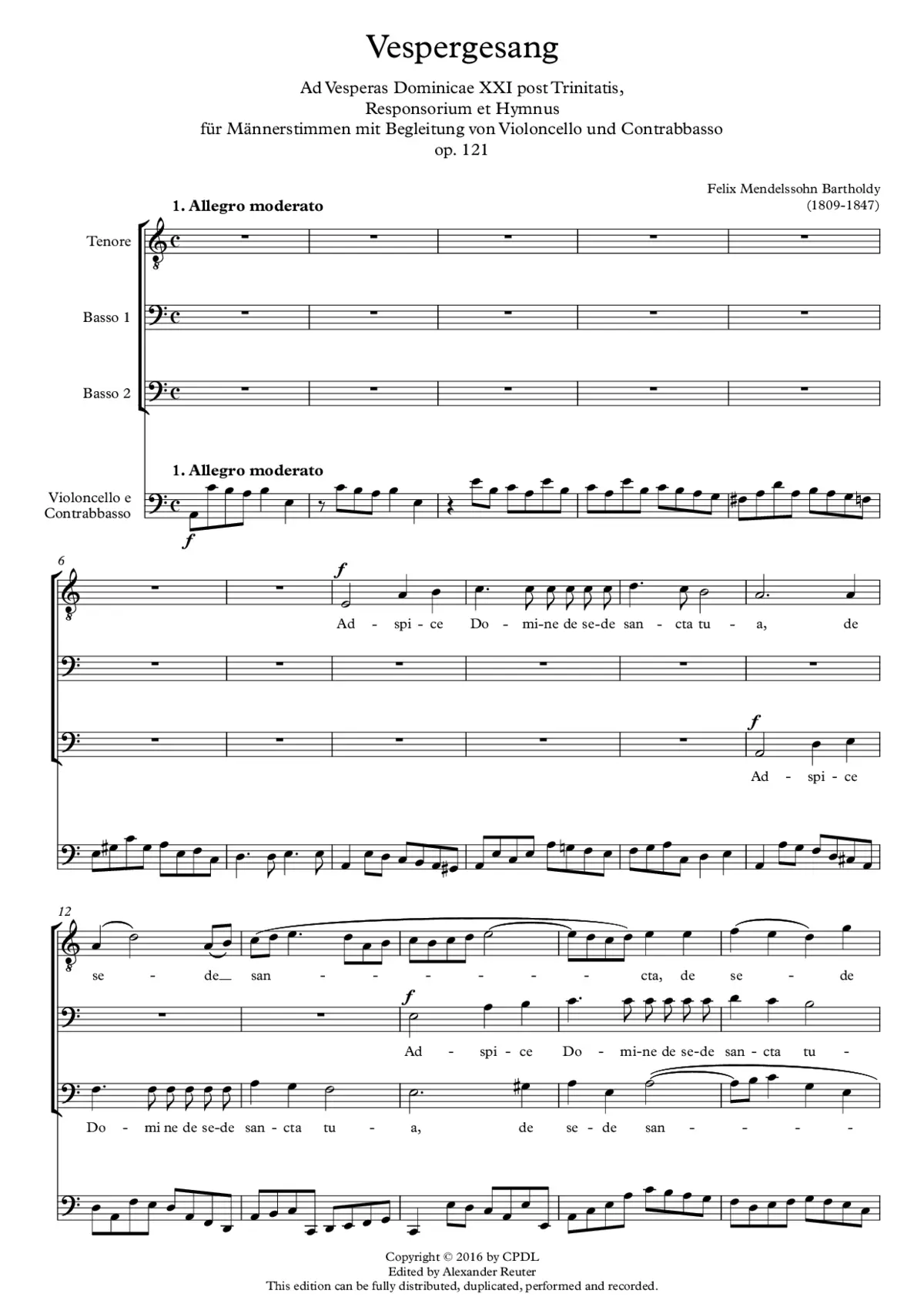 Adspice domine, Op. 121 - Page 1