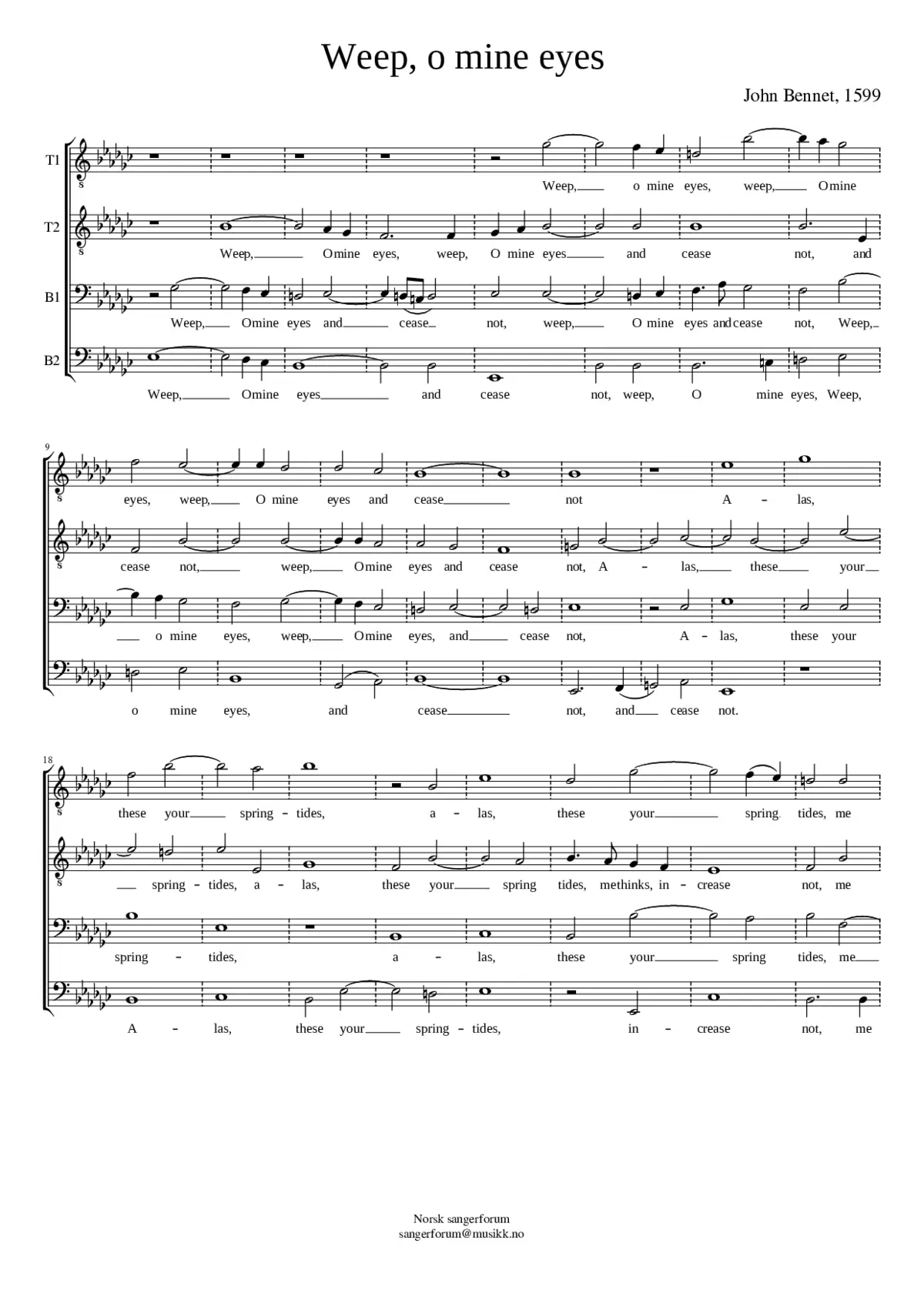 Weep O Mine Eyes - Page 1