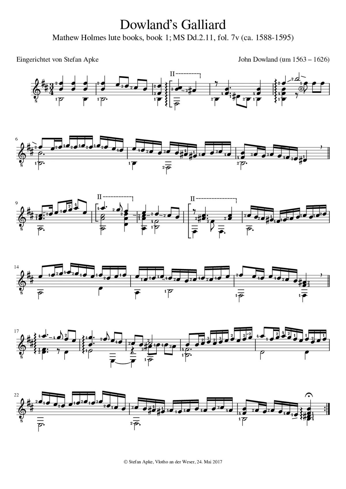 Dowland's Galliard - Page 1