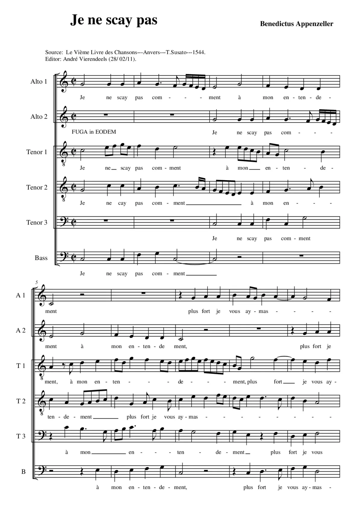 Je ne sçay pas - Page 1