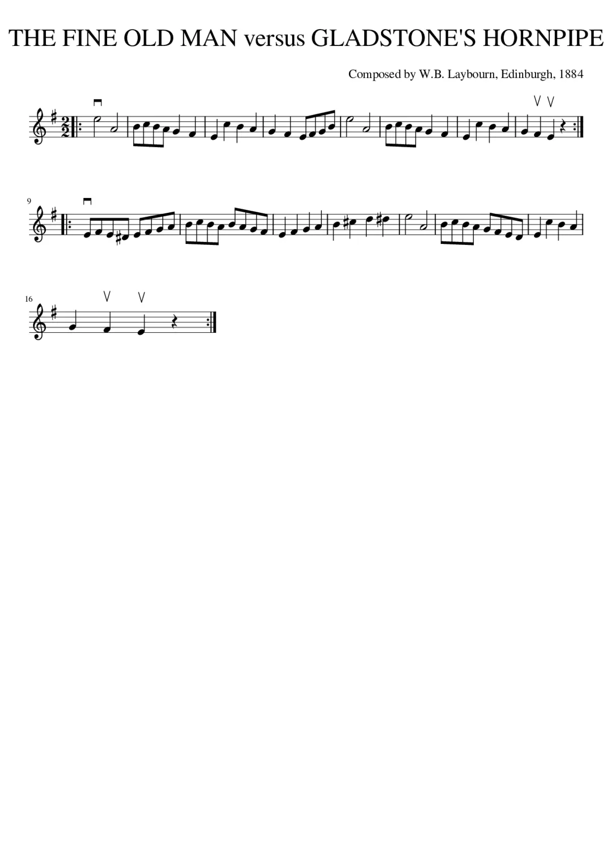 The Fine Old Man versus Gladstone's Hornpipe - Page 1