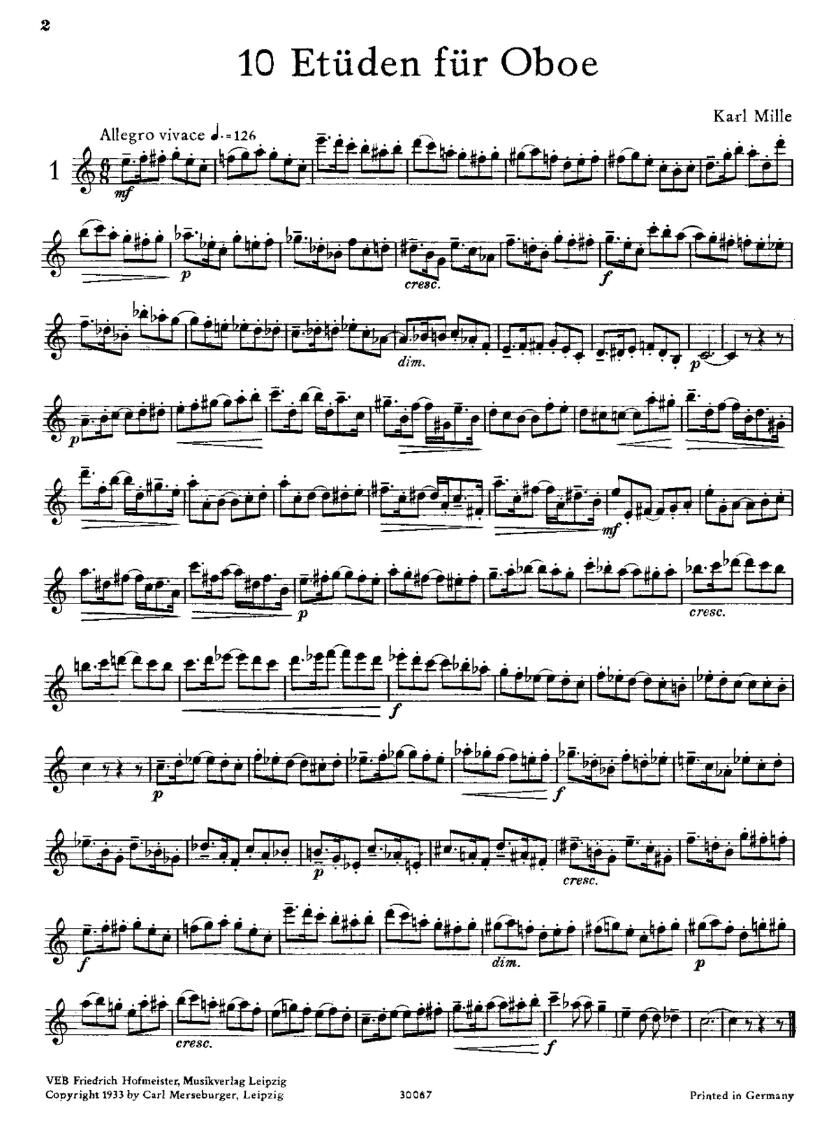 10 Etüden für Oboe - Page 1
