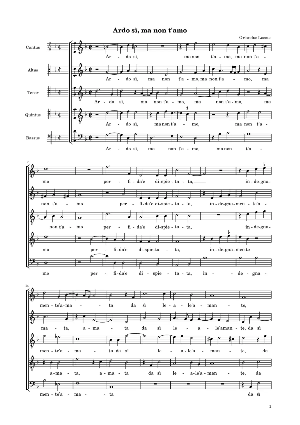 Ardo, sì, ma non t'amo I - Page 1
