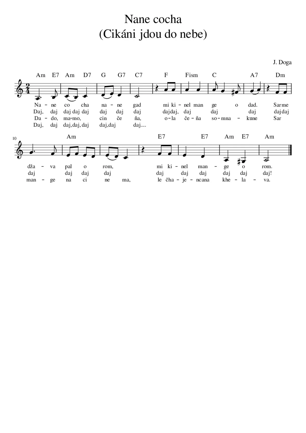 Nane cocha - Jevgenij Doga - Page 1