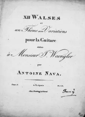 12 Walses et un Thême avec Variations pour la Guitare