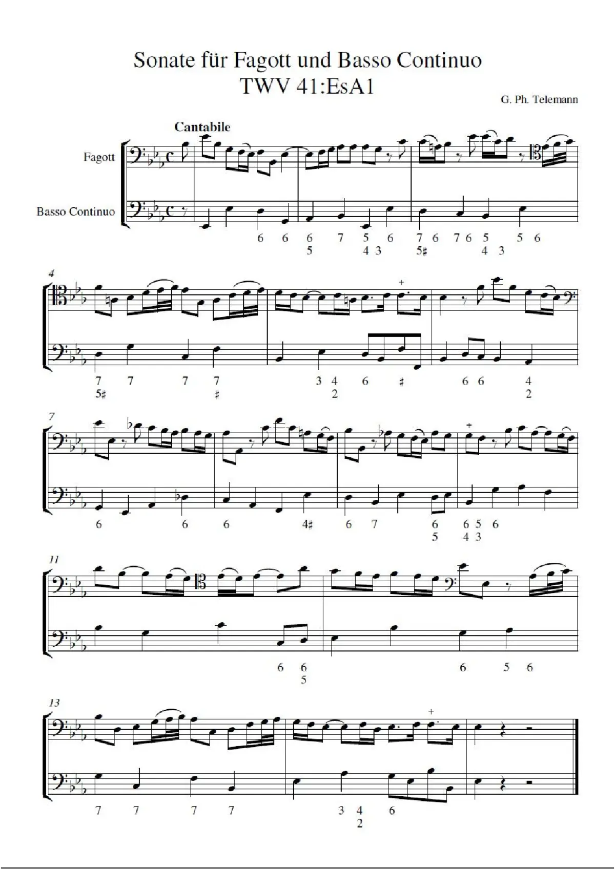 Sonate für Fagott und Basso Continuo - Page 1