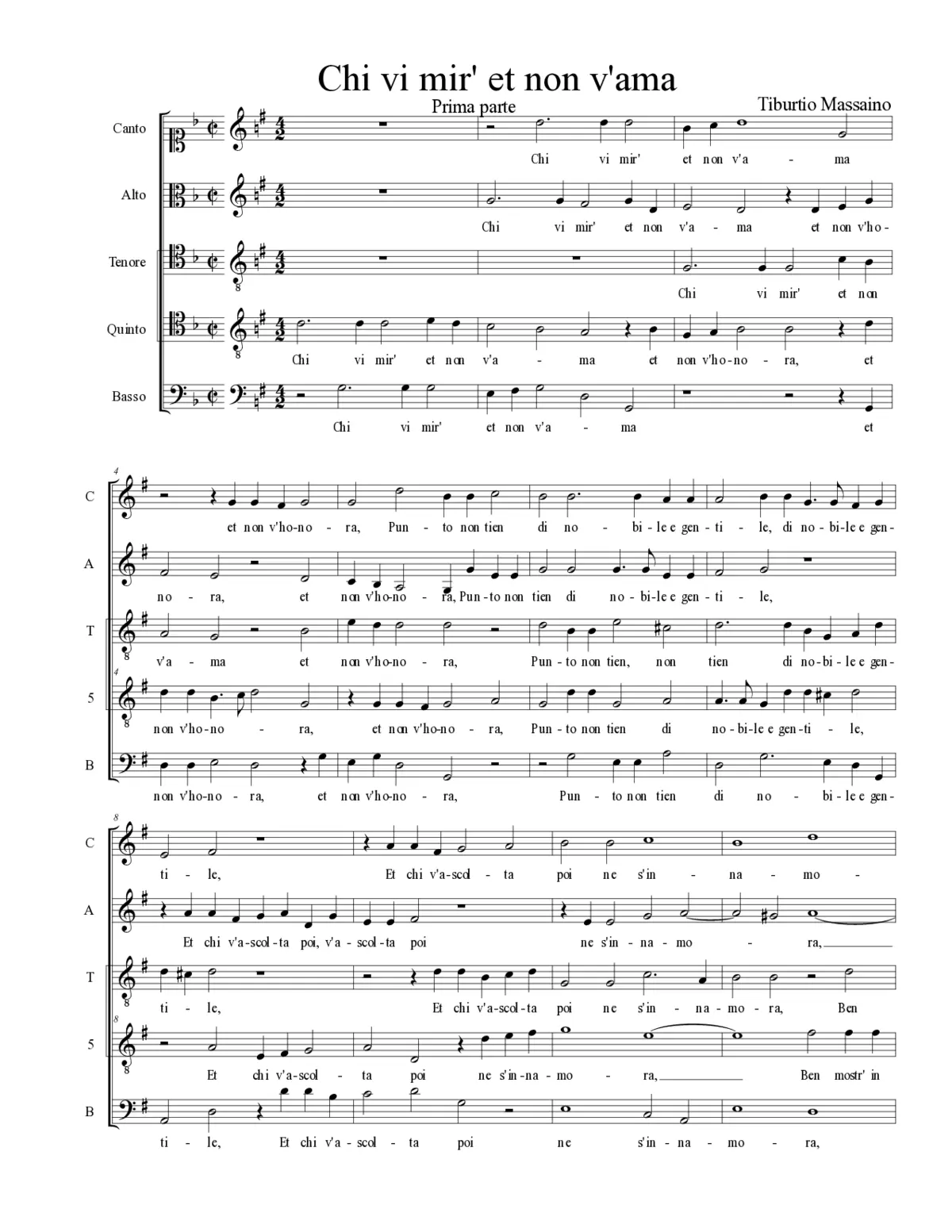 Chi vi mir' et non v'ama - Page 1