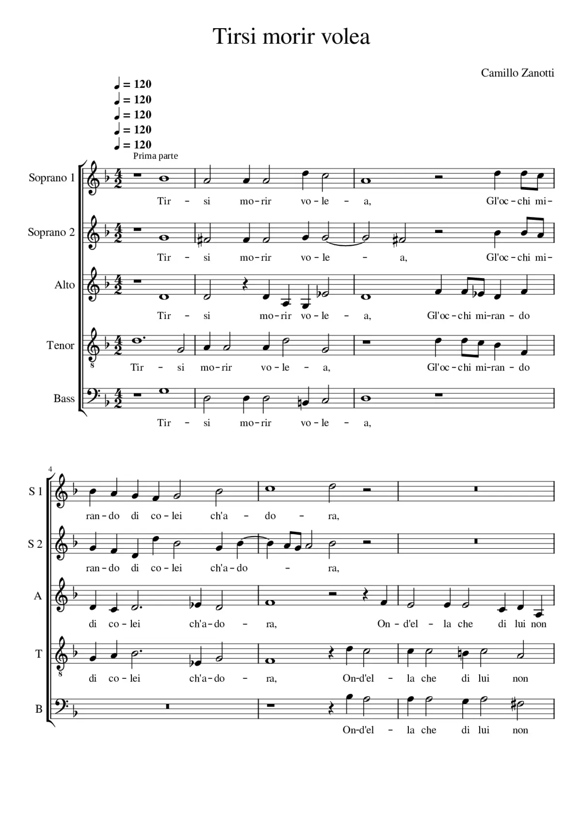 Tirsi morir volea - Page 1