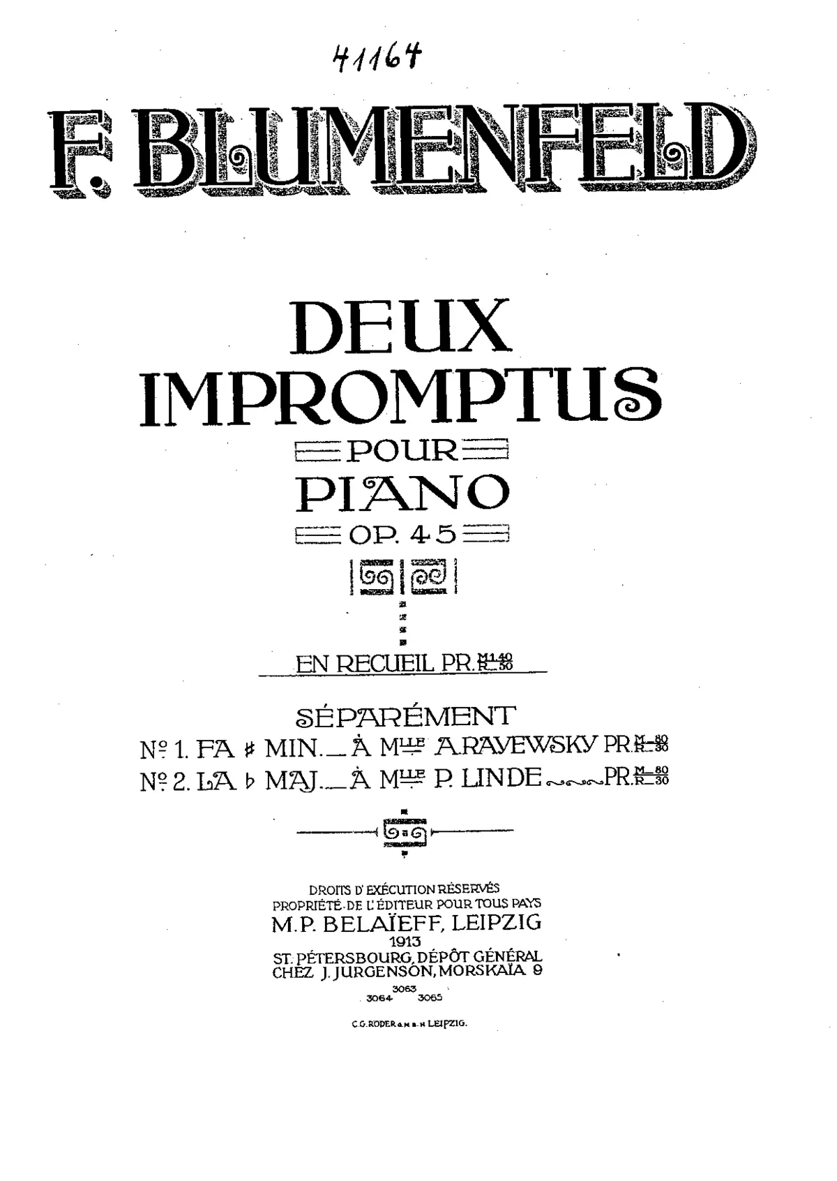 2 Impromptus for Piano, Op. 45 - Page 1