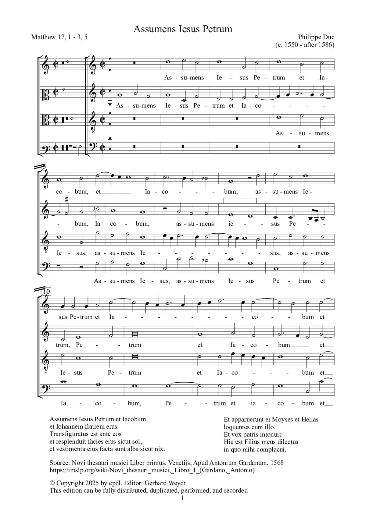 Assumens Iesus Petrum - Page 1