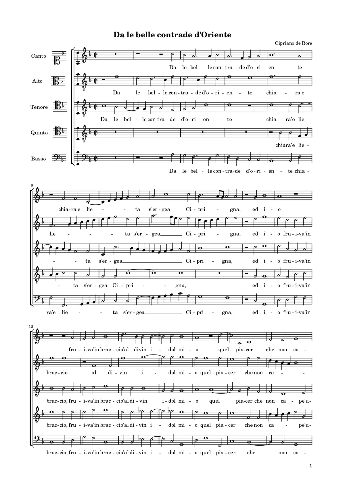 Da le belle contrade d'oriente - Page 1