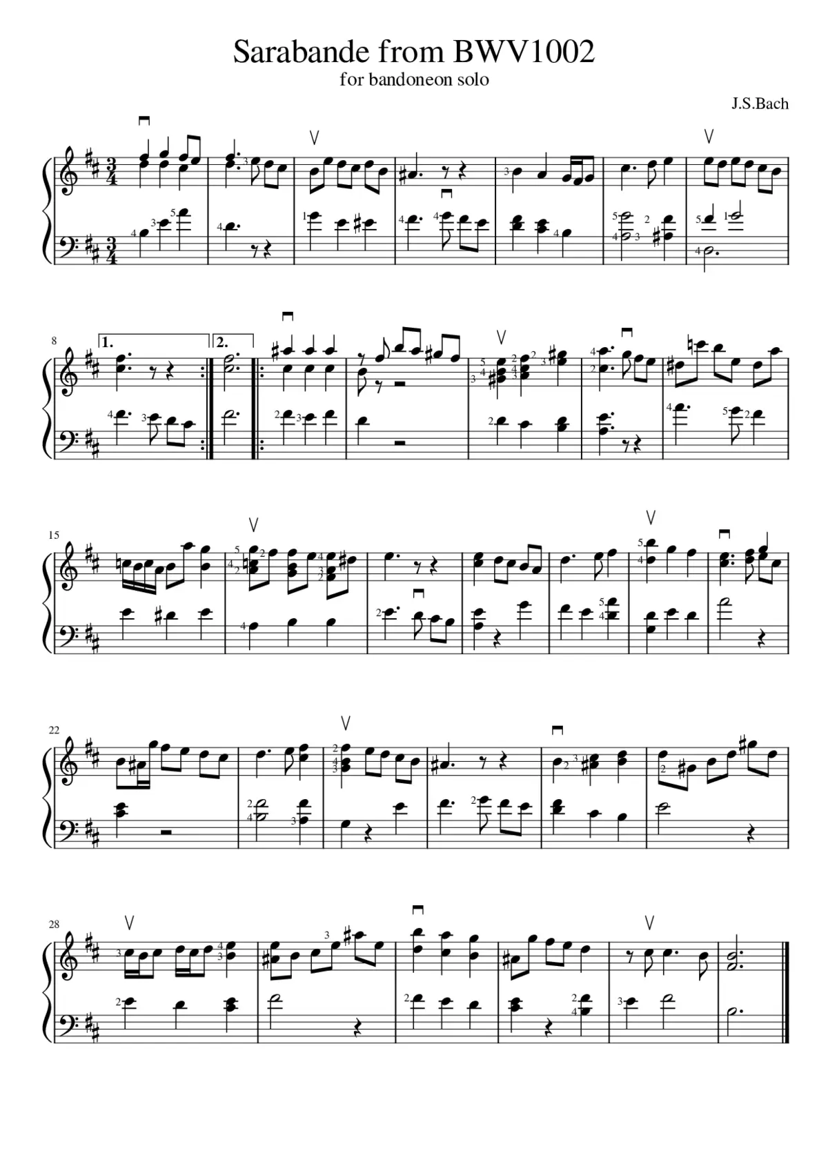 Violin Partita No.1 in B minor BWV 1002 - Page 1