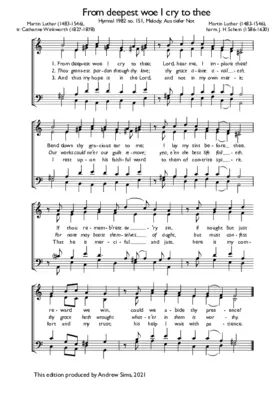 From deepest woe I cry to thee