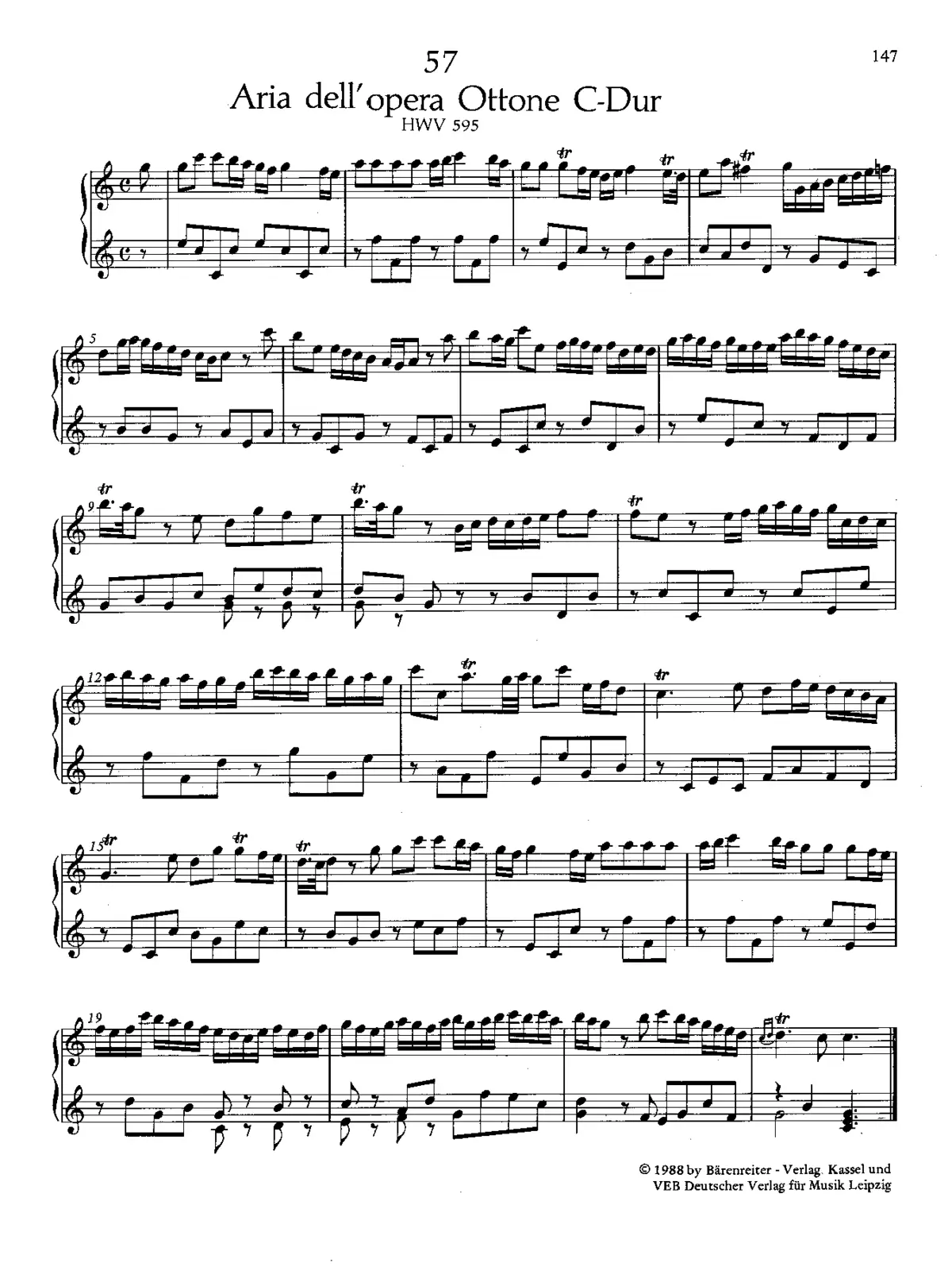 Air in C major, HWV 595 - Page 1