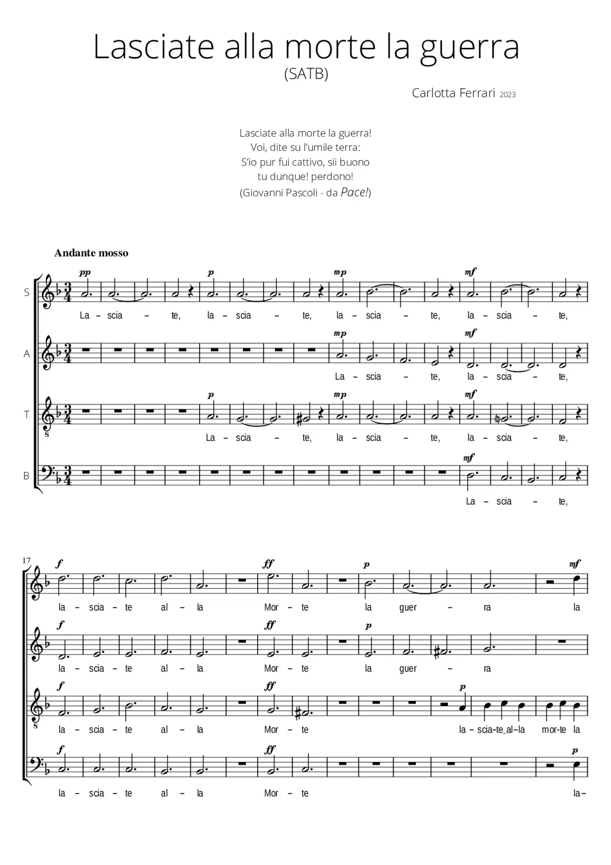 Lasciate alla morte la guerra - Page 1