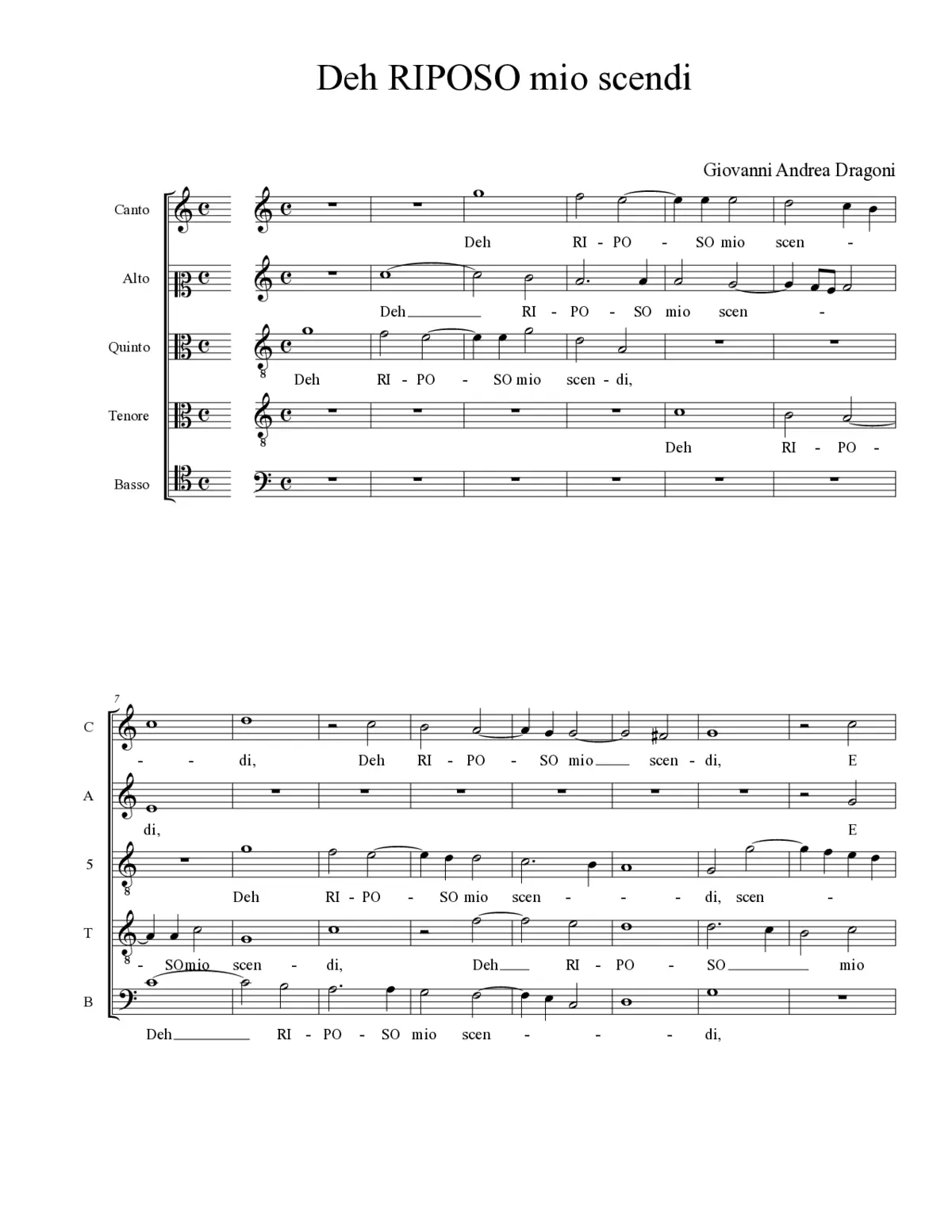 Deh RIPOSO mio scendi - Page 1