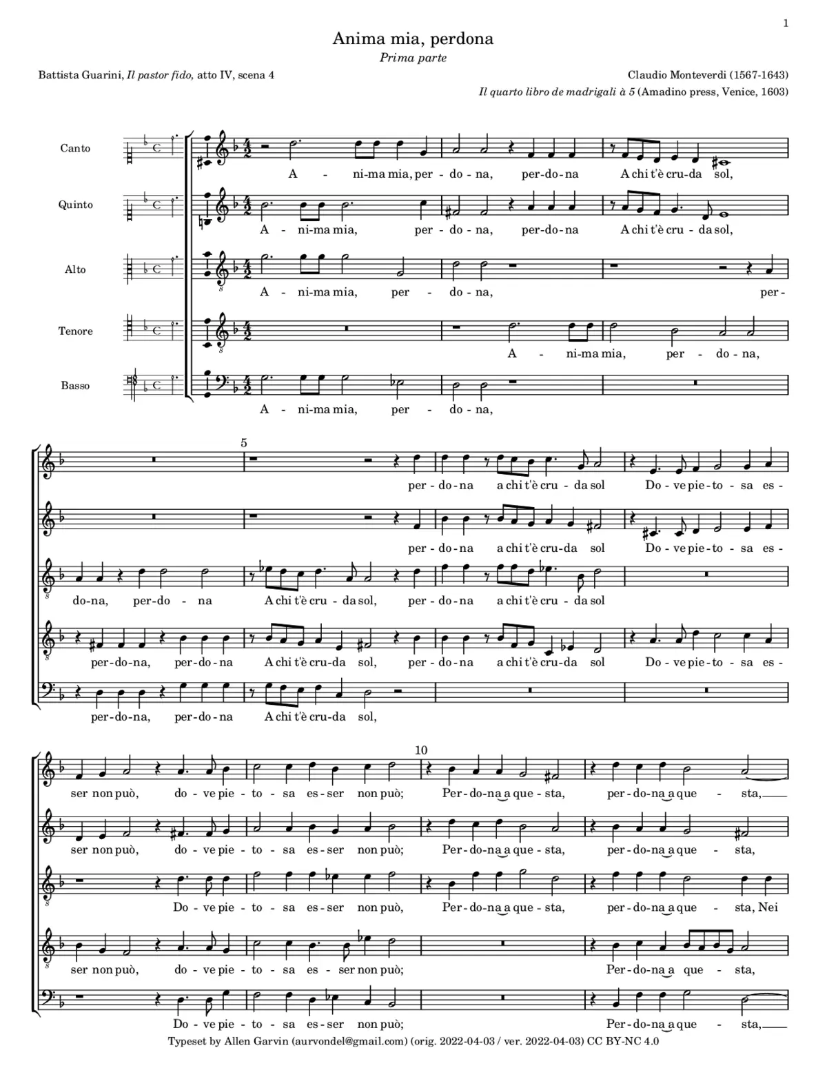 Anima mia, perdona - Page 1