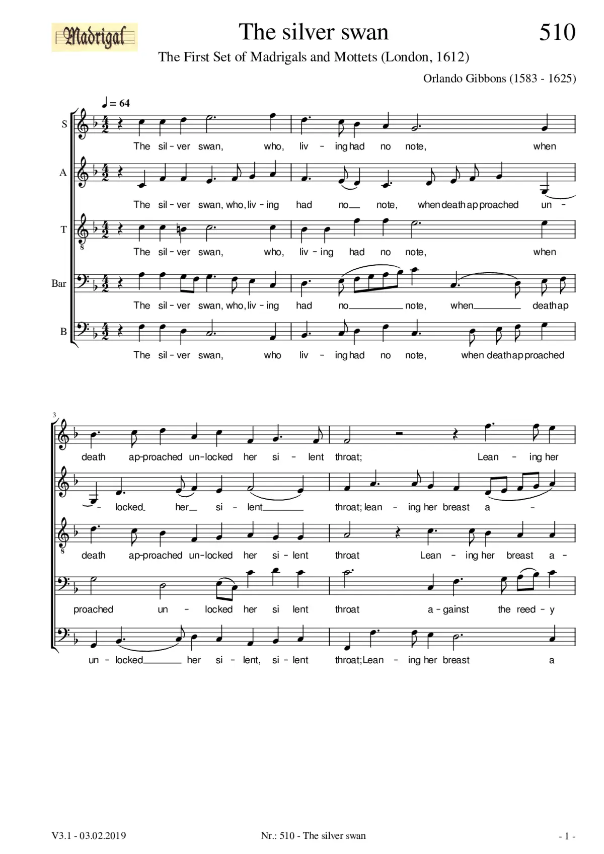 The Silver Swan - Page 1