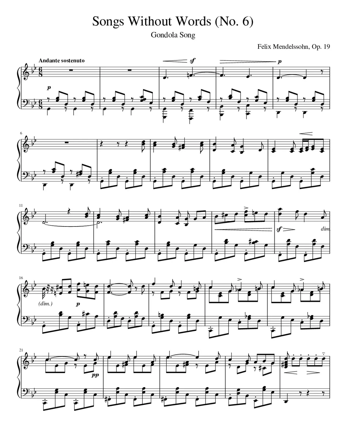 6 Gesänge Op.19a - Page 1