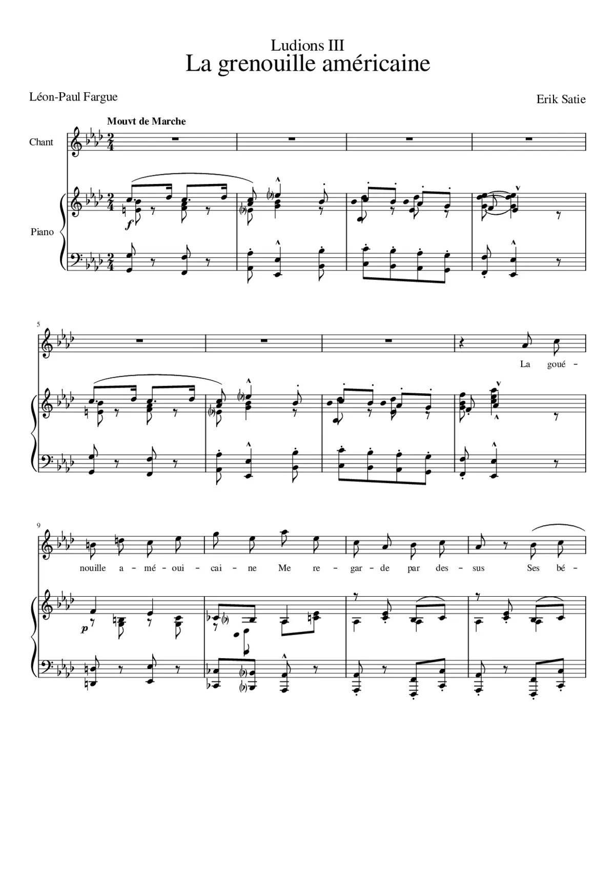 La grenouille américaine Erik Satie - Page 1