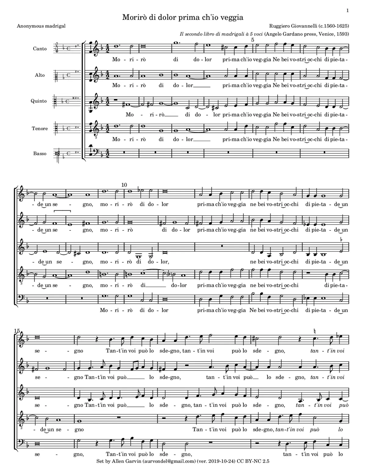 Morirò di dolor - Page 1