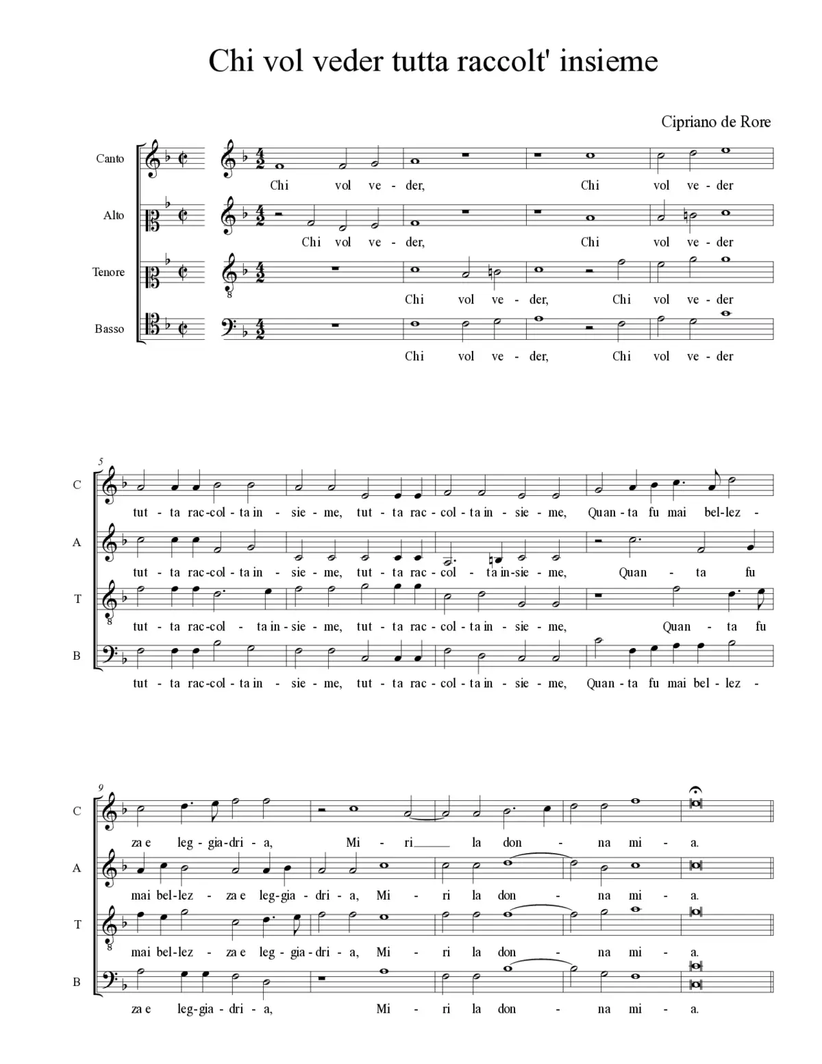 Chi vol veder tutta raccolt' insieme - Page 1