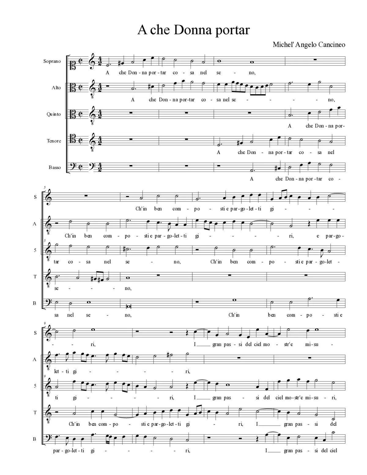 A che Donna portar - Page 1