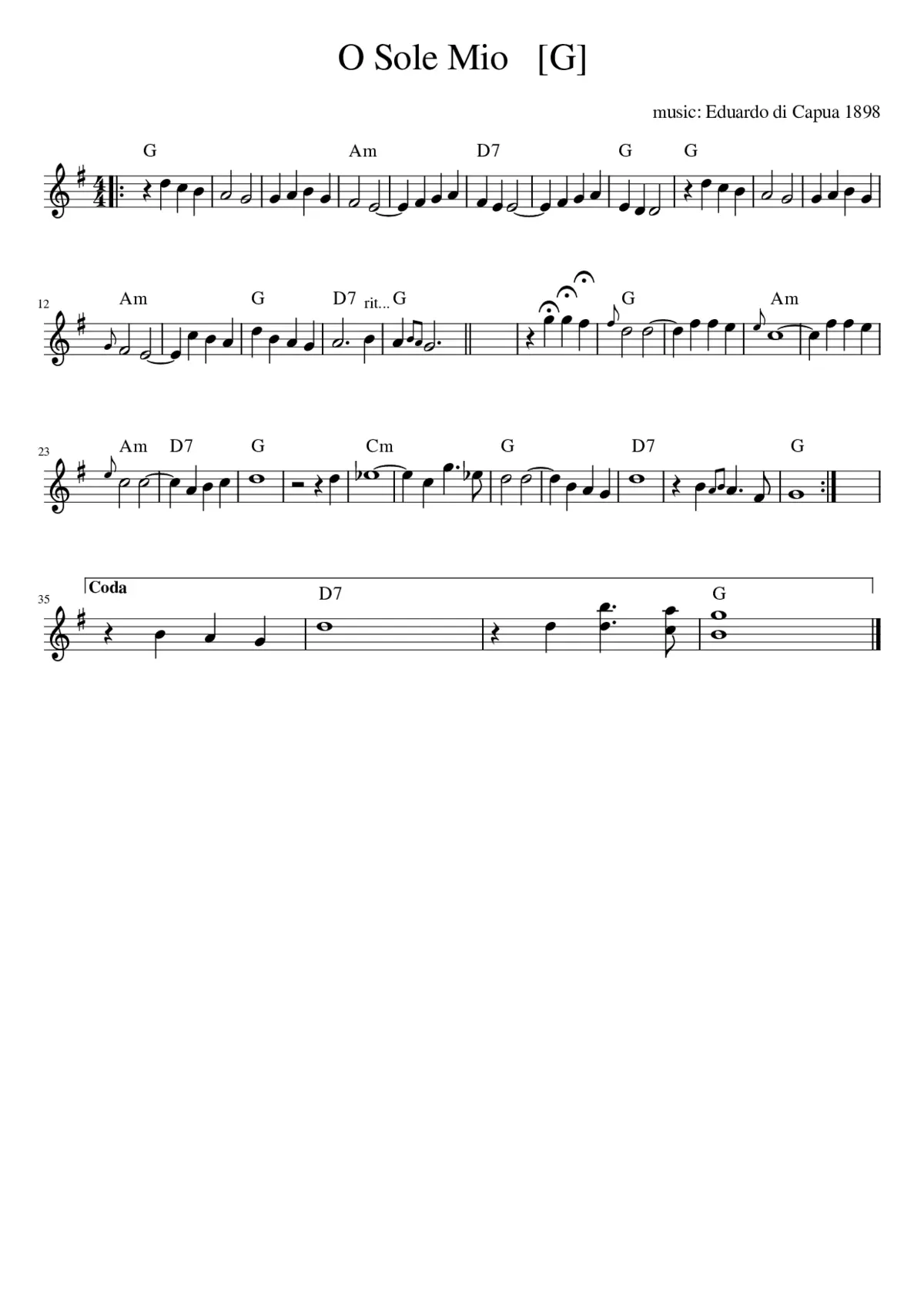 'O Sole Mio - Page 1