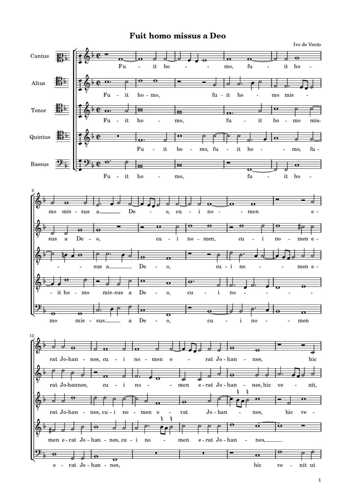 Fuit homo missus a Deo - Page 1