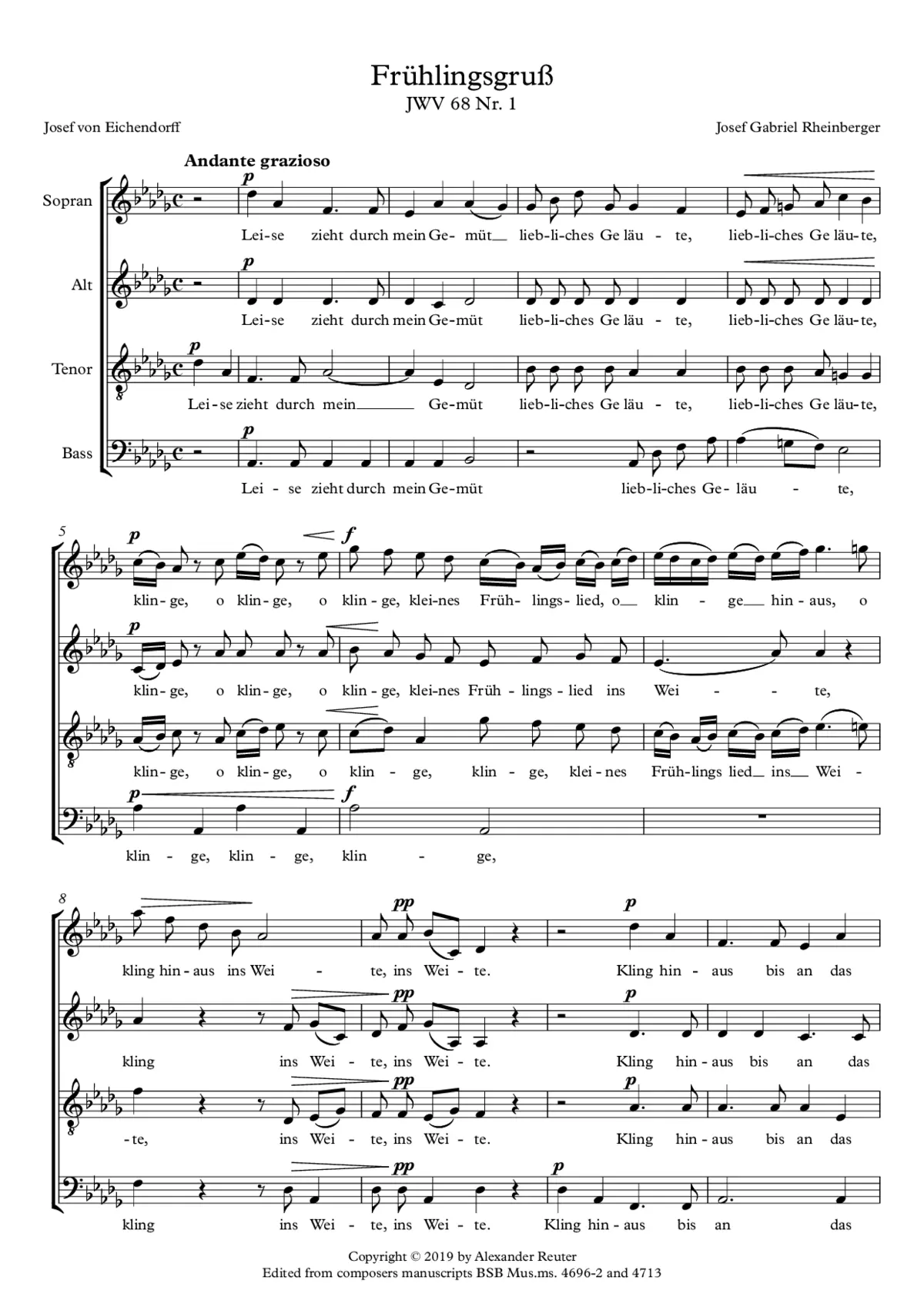 2 Gesangsquartette, JWV 68 - Page 1